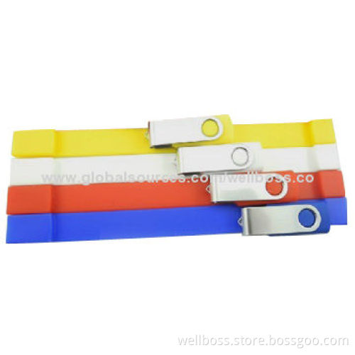 1 to 32GB Colorful Bracelet USB Flash Drive, Customized Logos are Accepted